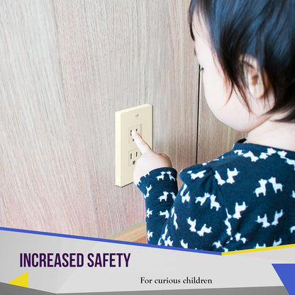 ENERLITES Child Proof Outlet Cover, Self-Closing, Fits Both Duplex and Decorator Outlet, Safety Design, Tamper-Resistant Socket Plug for Receptacle, Size 4.68" x 2.93", 8800-TR, White 6 Pack