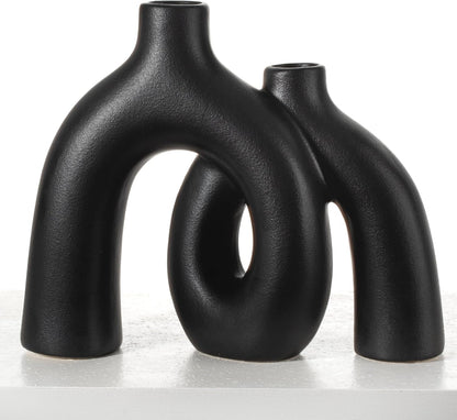 CEMABT Modern Nordic Boho Vase Set - Elegant Beige Matte Ceramic Vase for Living Room, Bookshelf, Mantel, Entryway Table & Console Decor | Home Decor Shelf Decorations Easter Gift