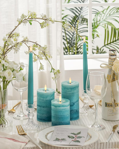 Stmarry White Flameless Candles with Remote and Timer, Real Wax Made LED Pillar Candles Battery Operated with 3D Flickering Flame - 3" x 4",5",6" - Set of 3