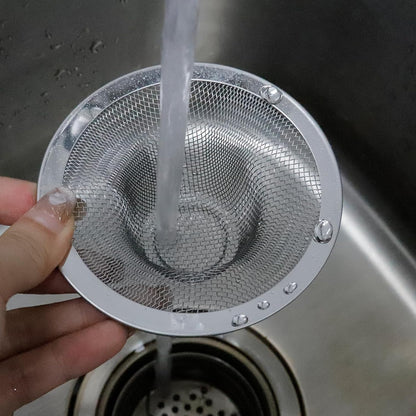 Antrader Kitchen Sink Strainer, 2Pcs Stainless Steel 2-Inch Diameter Mesh Round Filter Bathroom Bathtub Wash Basin Garbage Disposal Basket Filter