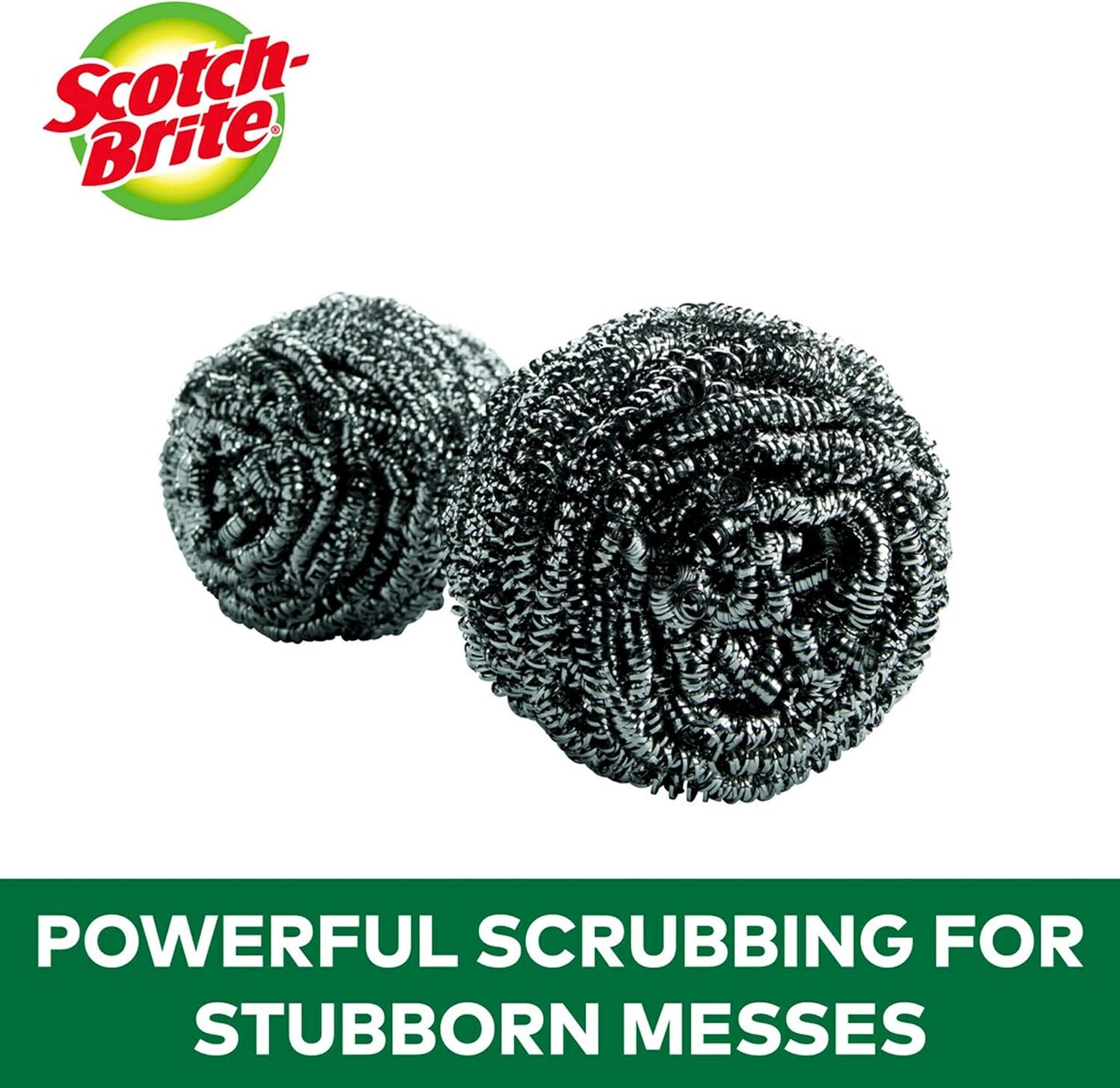 Scotch-Brite Stainless Steel Scrubbers, Scouring Pads for Cleaning Tough Baked-On Messes, Metal Scrubbers for Cleaning Dishes, 3 Scrub Pads