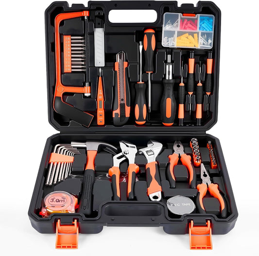 KOOPOOL 160-Piece Tool Kit for Home, Household Tool Set with Hammer, Wrench, Screwdrivers, Pliers and Storage Case for New Homeowners, Apartments, Dorms and DIY Projects