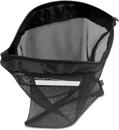 Meister Athlete Wash Bag - Mesh Sports Laundry Bag w/Zipper Lock - Black