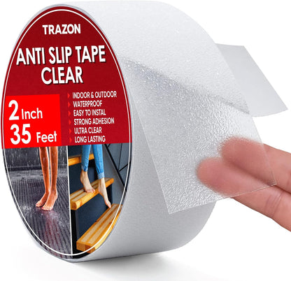 Grip Tape - Heavy Duty Anti Slip Tape for Stairs Outdoor/Indoor Waterproof 4Inch x 35Ft Safety Non Skid Roll for Stair Steps Ramp Traction Tread Staircases Grips Adhesive Non Slip Strips Walk Black