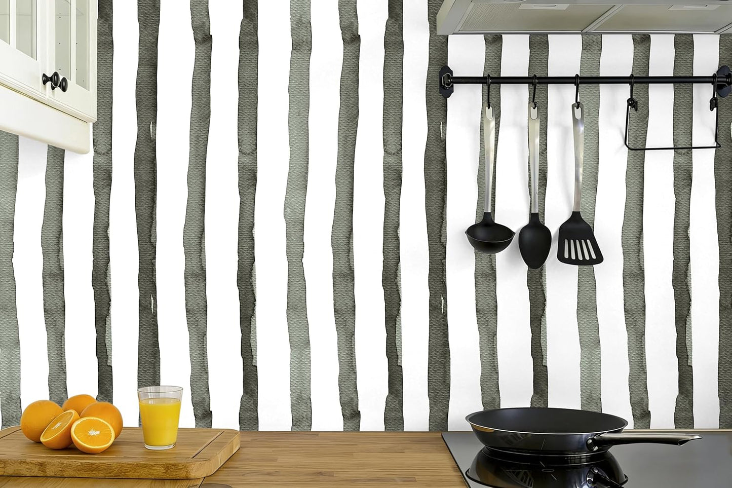 HAOKHOME Blue Wallpaper Peel and Stick Wall Paper Striped Coastal Boho Removable Indigo Blue/White Vinyl Self Adhesive for Bathroom Decor 17.7in x 32.8ft