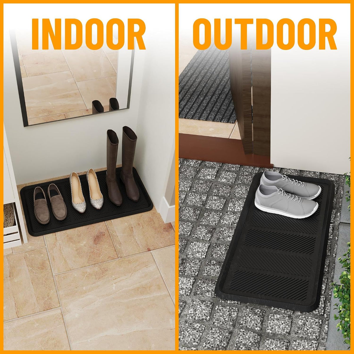 Ottomanson Multipurpose All Season Boot Tray Mat, Reusable Pee Pad For Dogs, 15" x 30"