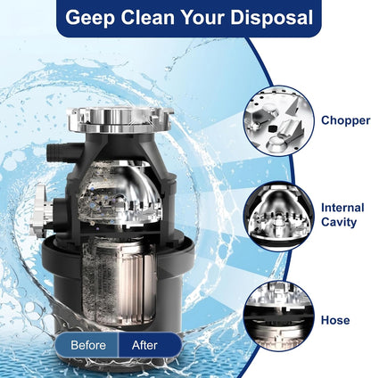 Garbage Disposal Cleaner & Deodorizer Foaming Tablets – Deep Cleans, Reduces Odors & Freshens Kitchen Sink Drain, Disposal Cleaner Tablets for All Garbage Disposals – 24 Count