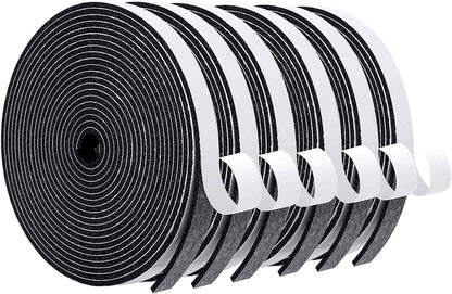 MAGZO Weather Stripping Door Seal, 1/2 Inch Wide X 1/8 Inch Thick Adhesive Foam Tape Soundproof Weatherstripping for Windows, 3 Rolls Total 50FT Black