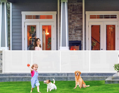 71 inch Retractable Baby Gates, EZIGO Extra Wide Baby Gate for Large Opening Extra Long Mesh Gate for Kids or Pet Dog Gate Child Safety Gate for Stairs Hallways Doorway Indoor Outdoor, Gray