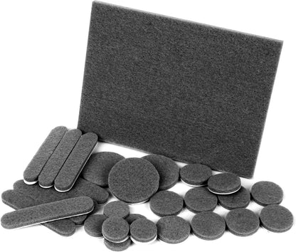 Slipstick Premium Wool Felt Furniture Pads/Floor Protectors (1 Inch Round Value Pack) Includes 40 Heavy-Duty Felt Chair Leg Pads with Self-Stick Adhesive, Gray, CB115