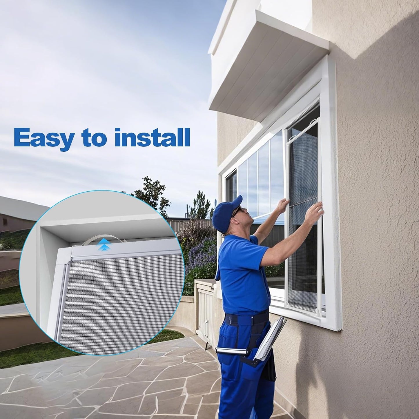 Window Screen Frame Kit 48inX48in Fiberglass Window Screen Replacement Kit Includes Full Set of Tools Suitable for Windows，Framed Mesh Replacement Window Screens, Home, Patio