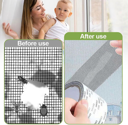 Window Screen Repair Kit Tape for Window Screen and Screen Door Tears Holes, Emboadlie Strong Adhesive Screen Repair Tape, Household Self-Adhesive Screen Window Repair Patch(Gray)
