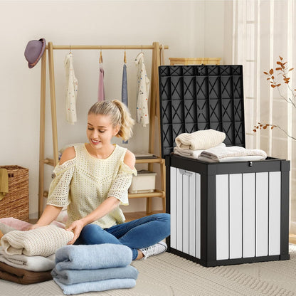 PatioZen 100 Gallon Resin Deck Box, Lockable Patio Outdoor Storage Box for Furniture, Garden Tools and Tools Storage, Waterproof Outside Storage Boxes - Black