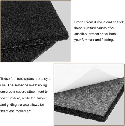 uxcell Furniture Pads, 16Pcs 2.5" - Square Self Adhesive Felt Furniture Pads, Floor Protectors for Furniture Feet Chairs Legs Hardwood Floors (Brown)