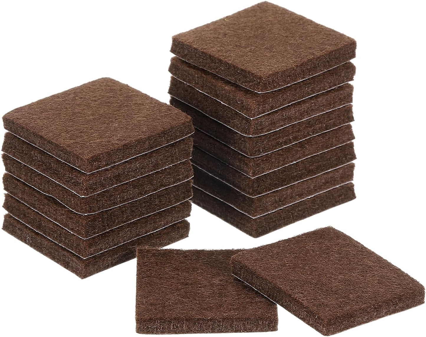 uxcell Furniture Pads, 16Pcs 2.5" - Square Self Adhesive Felt Furniture Pads, Floor Protectors for Furniture Feet Chairs Legs Hardwood Floors (Brown)