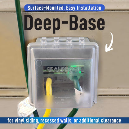 Sealproof 2-Gang Weatherproof In Use Outlet Cover | Two Gang Outdoor Plug and Receptacle Protector, Lockable, UL Extra Duty Compliant, 45 Configurations