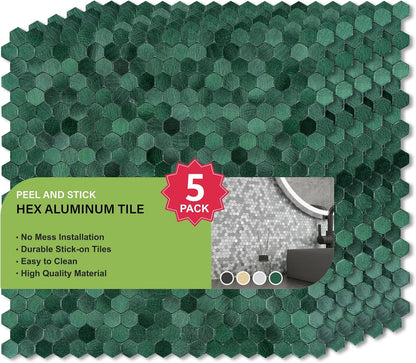 Peel and Stick Subway Backsplash Tiles, 5 Pack, 12 x 12 in, Almond | extra thick 3D wall panels, heat and water resistant wall panels, easy DIY kitchen, bathroom, laundry, fireplace wall décor