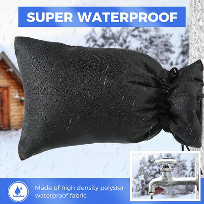 Outdoor Faucet Covers for Winter Freeze Protection, 2 Pack 6.7" x 9.5" Hose Bib Cover, Water Spigot Covers Winter Insulated, Pipe Wrap Insulation Cover Socks Outside Faucet Freeze Protector