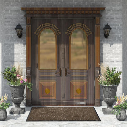 Yimobra Front Door Mat Outdoor Indoor, 29.5x17 All-Season Waterproof Door Mat Outside Entrance, All-Weather Non-Slip Outside Doormat for Garage Patio Entryway, Brown