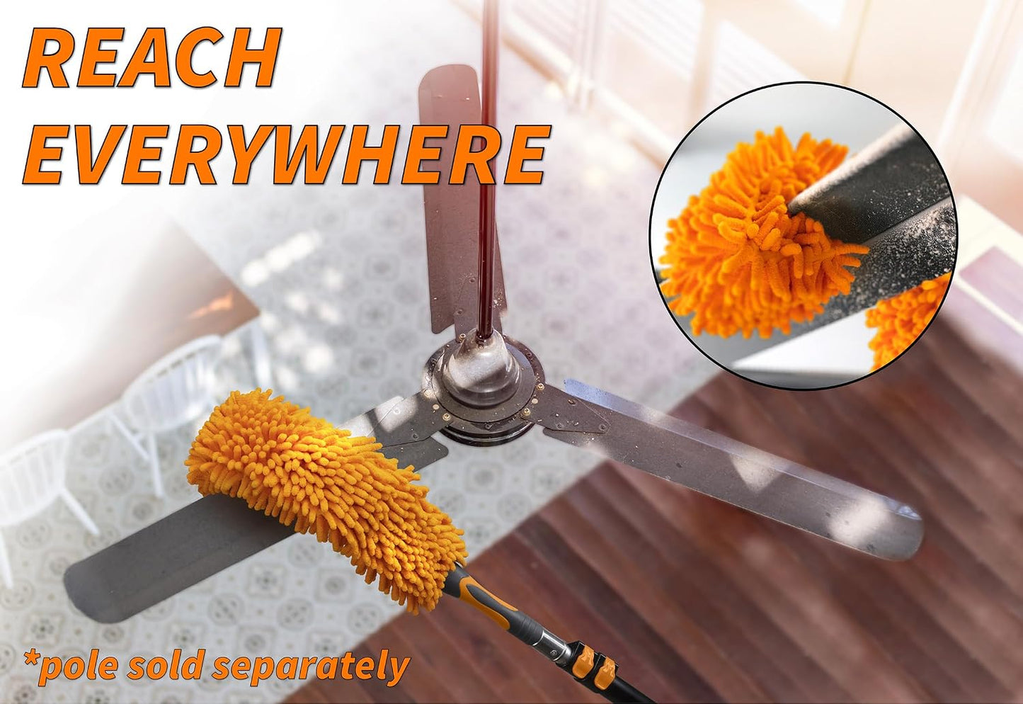 5-24 ft Long Telescoping Extension Pole // Multi-Purpose Extendable Pole with Universal Twist-on Metal Tip // Lightweight and Sturdy // Best Telescopic Pole for Painting, Dusting and Window Cleaning