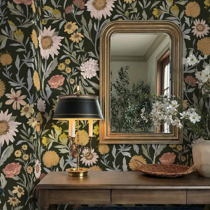 Dimoon 17.3''x78.7'' Peel and Stick Wallpaper Floral Cute Contact Paper Vintage Village Country Cottage Wallpaper Farmhouse Yellow Beige Renter Friendly Geometry Waterproof Embossed Kitchen Bedroom