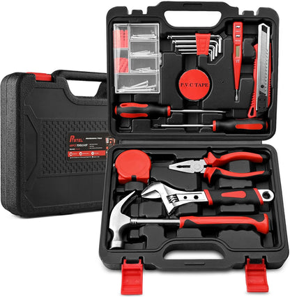 68 Piece Tool Set, PTSTEL General Household Hand Tool Kit, For DIY And Home/Auto Quick Repairs, With Easy Carrying Toolbox Storage Case
