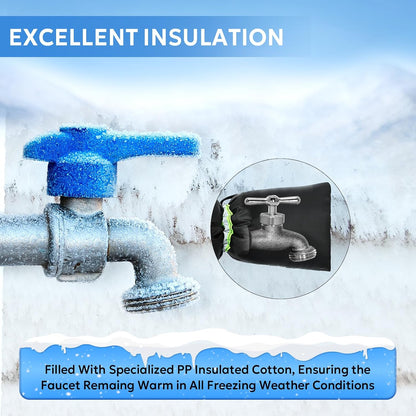 MIXC Outdoor Faucet Cover for Winter - 4 Packs 7.09''W x 10.24''H Water Socks Freeze Protection Pipe Insulation Reusable Waterproof Insulated Spigot Backflow Cover