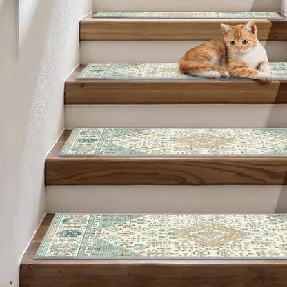 sarben Non Slip Stair Treads for Wooden Steps 15PCS - 8"x30" Indoor Safety Carpet, Edging Mats with TPE Adhesive Backing, Pet and Elderly Friendly Stair Rugs (Taupe) - Colors B