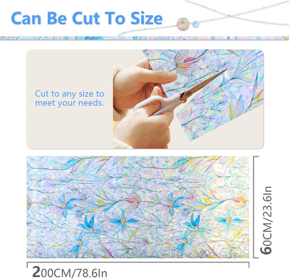 Finnez Window Privacy Film 3D Static Cling Window Film, No Glue Heat Control & 96% UV Blocking for Home Office, Decorative Frosted Glass Cover 17.5 Inch x 6.5 Feet