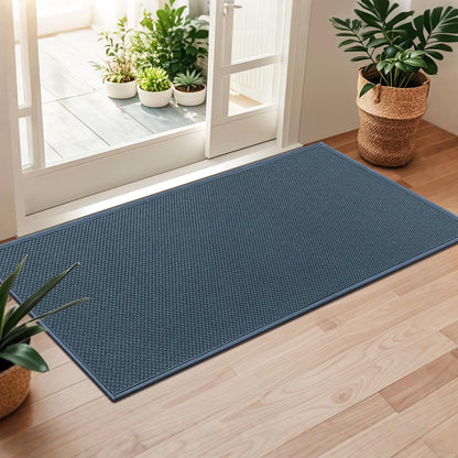 LEKEEPGO Door Mat 17"x29", Non Slip Door Mat Indoor Entrance, Rubber Backing Indoor Door mats Washable Absorbent Low-Profile Doormat Front Entryway Entry Resist Dirt Inside Door Mats, Khaki