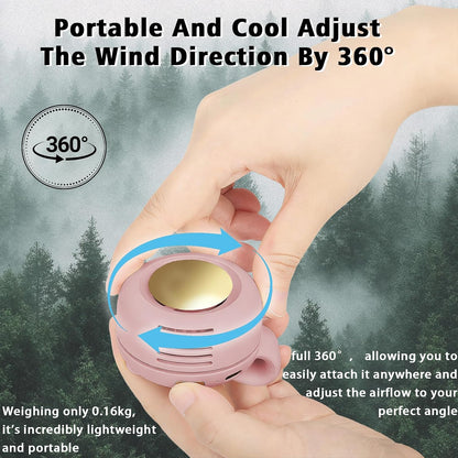 Portable Clip-On Fan, Mini USB Rechargeable 360° Rotatable Fan, Personal Fan 3-Speed Silent Mini Bladeless Fans