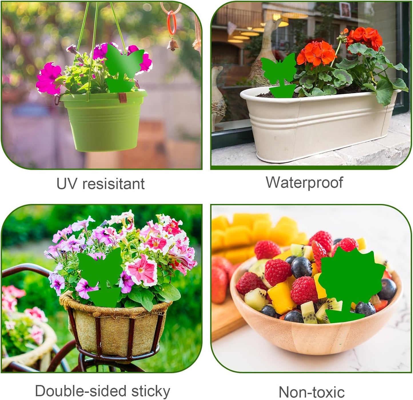Fruit Fly Traps, 100 Pack Yellow Sticky Traps, Fungus Gnat Traps, Plant Fly Stickers for Indoor and Outdoor Use Protect The Plant