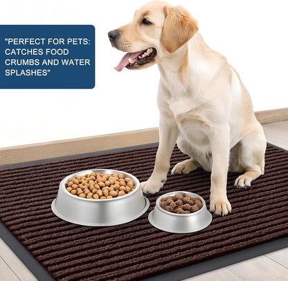 OLANLY Front Door Mat Indoor Outdoor Entrance, 2-Pack 29.5 x 17 Inch, Waterproof Heavy Duty Doormat, Fade Resistant, Low Profile, Easy Clean Patio Porch Welcome Floor Mats for Entry, Grey