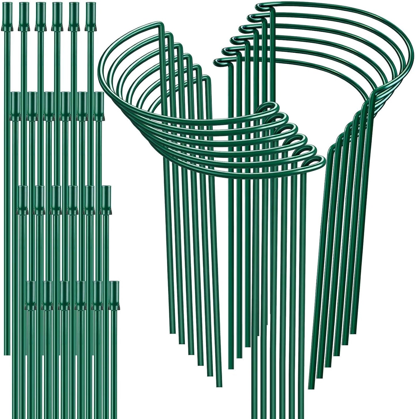 HiGift Plant Support Stakes, 6 Pack Metal Peony Cages and Supports, Garden Stakes Plant Support Cage, Large Plant Support Ring for Outdoor Indoor Snake Plant Peony Rose Flowers Vine (10" W x 15.8" H)