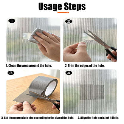 Window Screen Repair Kit, Screen Mesh Repair Kit, Screens Patch Tape | Self Adhesive Flexible Mesh Design, Screen Repair Tape, for Patio Porch RV Balcony Tent Camper Apartment