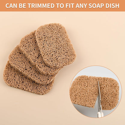 Yadream 4 Pack Gray BPA-Free Soap Savers Pads, Non-Slip Soap Holder, Self-Draining Soap Bars Holder, Suitable for Kitchen Bathroom Shower Travel Hotel