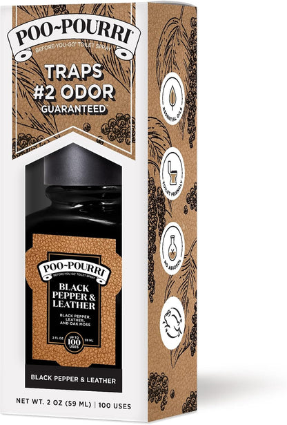Poo-Pourri Before-You-Go Toilet Spray, Bamboo Rain, 2 Fl Oz, Up to 100 Uses, Bathroom Odor Deodorizer with Essential Oils for Home or Work, Travel Essentials, TSA Approved Size, Bamboo & Fresh Grass