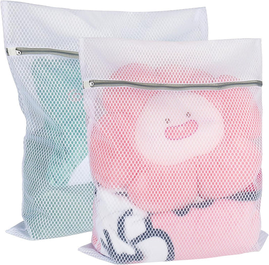 Vivifying Extra Large Mesh Laundry Bag, 2 Pack XXL Oversize Honeycomb Mesh Wash Bags for Washing Machine, Coats, Stuffed Toys, Blanket, Bedding, Sweater, Delicates Clothes (27 x 35 Inches)