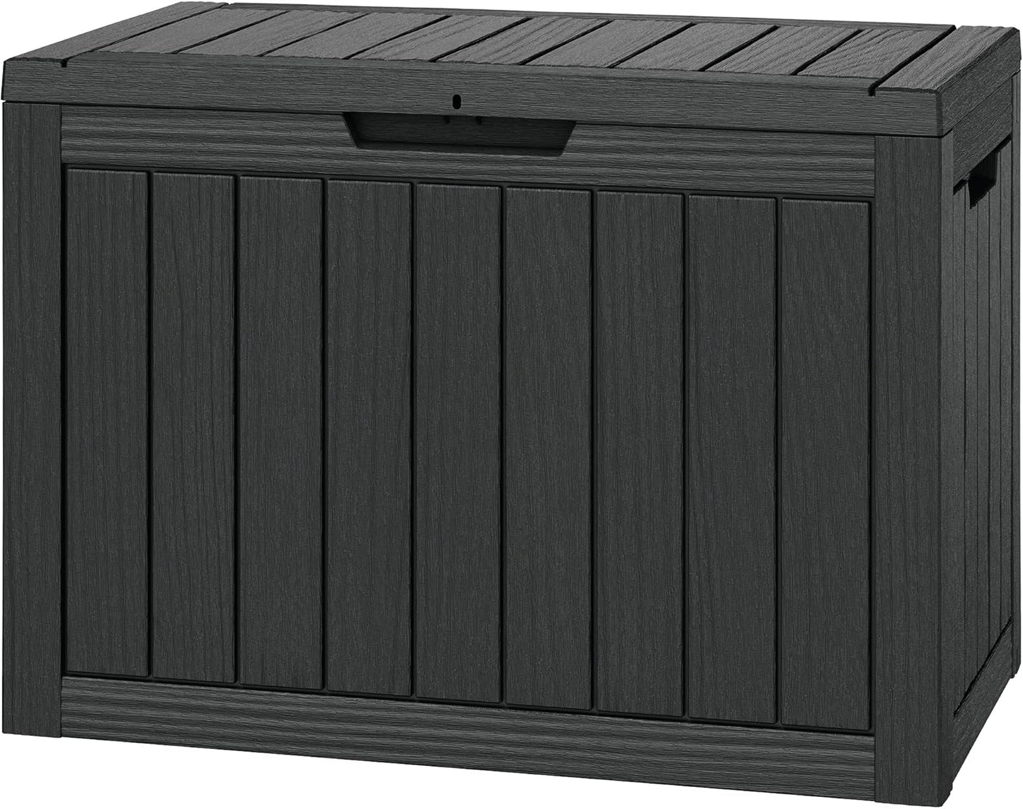 Outdoor Storage Box, 45 Gallon Deck Box with Lockable Lid, Waterproof Resin Storage Bin for Cushions, Garden Tools, Patio Furniture, Grey