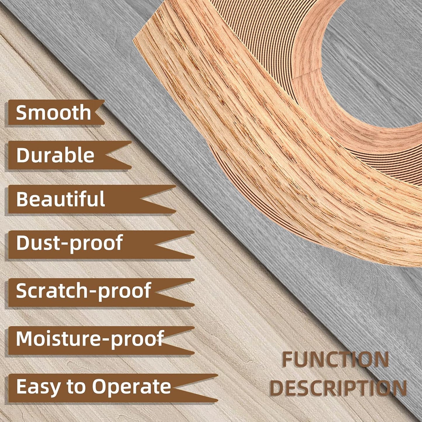 GSCIT Club Wood Grain Repair Tape, 2.4 inch X 15ft Self Adhesive Maple Grain Repair Patch for Tables, Chairs, Baseboards, Doors, Windows, Floors, Handicraft DIY. - Colors B