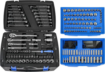899PCS Tool Set, Household Tool Kit with Rolling Tool Box, Complete Tool Box Set Hand Tool Set with Tool Box, Mechanic Tool Set Rolling Tool Set for Home/Auto Repair Tool Set (Black)