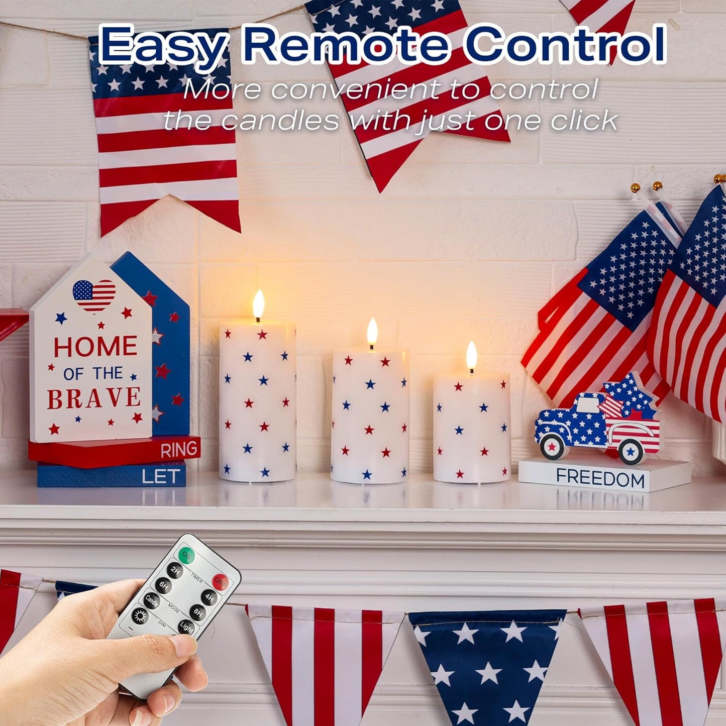 JOIONE Flameless Pillar Candles with Remote, 3 Pack Battery Operated Real Wax LED Candles, LED Candle that Perfect for Home Decorations Fireplace Table, White
