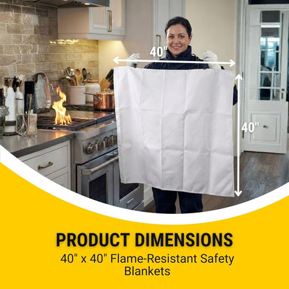 Performore 3-Pack Fire Blankets 40" x 40" Emergency Flame-Resistant Fire Suppression Blankets for Home, Kitchen, Grill, Car & Office Fiberglass Fire Safety Blanket for Small Fires