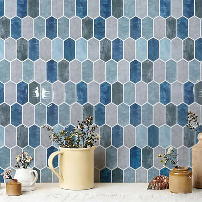 5 Sheets Peel and Stick Backsplash, Self Adhesive Wall Tiles, 3D Adhesive Tile Backsplash, 12"x12"Premium Self Adhesive Wall Tiles Peel and Stickfor Kitchen, Bathroom, RV(Spring Moss)