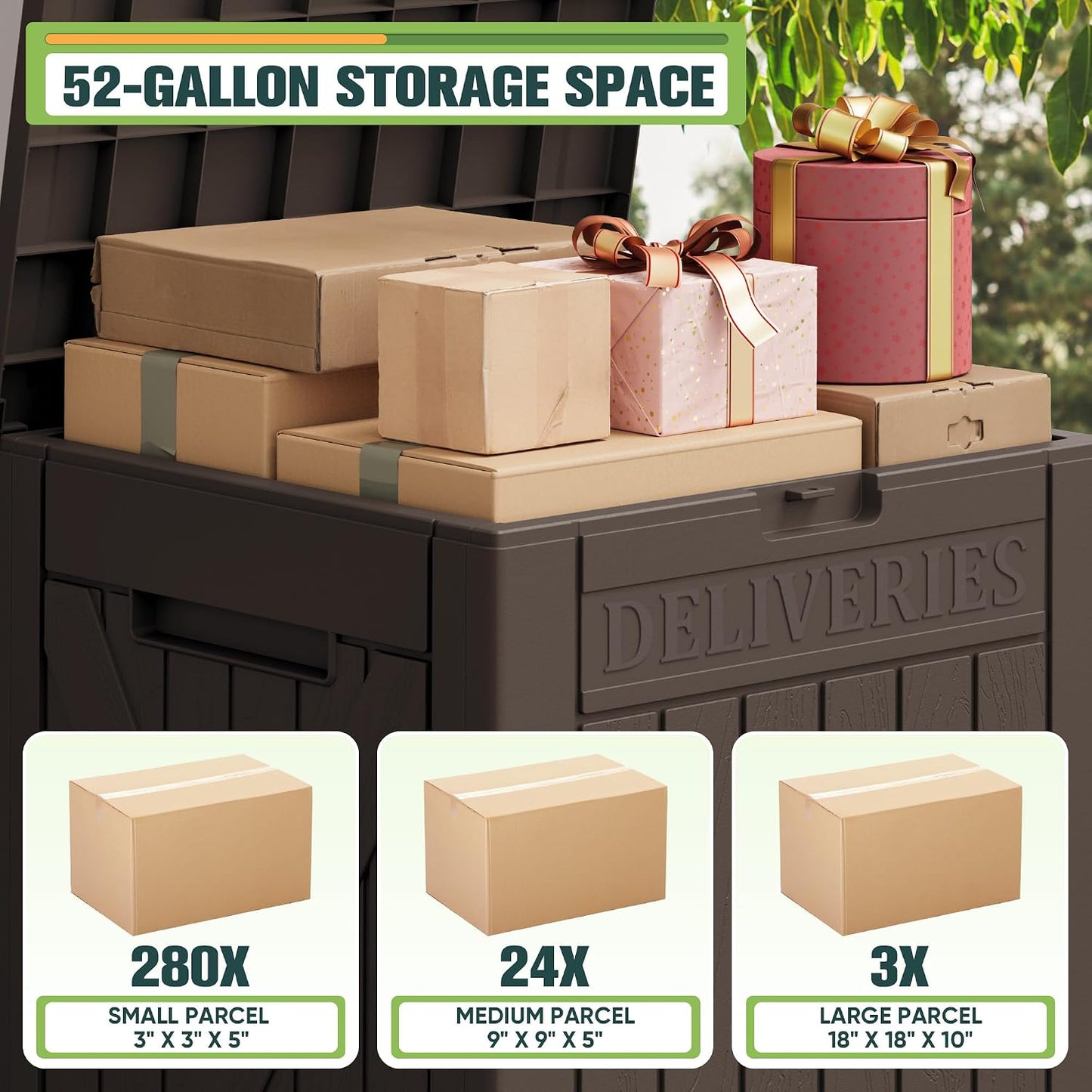 Greesum 31 Gallon Resin Deck Box All Weather Outdoor Storage Boxes for Patio Furniture Set,Outdoor Toys,Garden Tools,Black