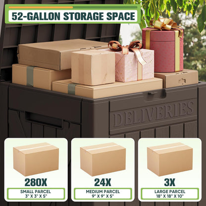Greesum 31 Gallon Resin Deck Box All Weather Outdoor Storage Boxes for Patio Furniture Set,Outdoor Toys,Garden Tools,Black