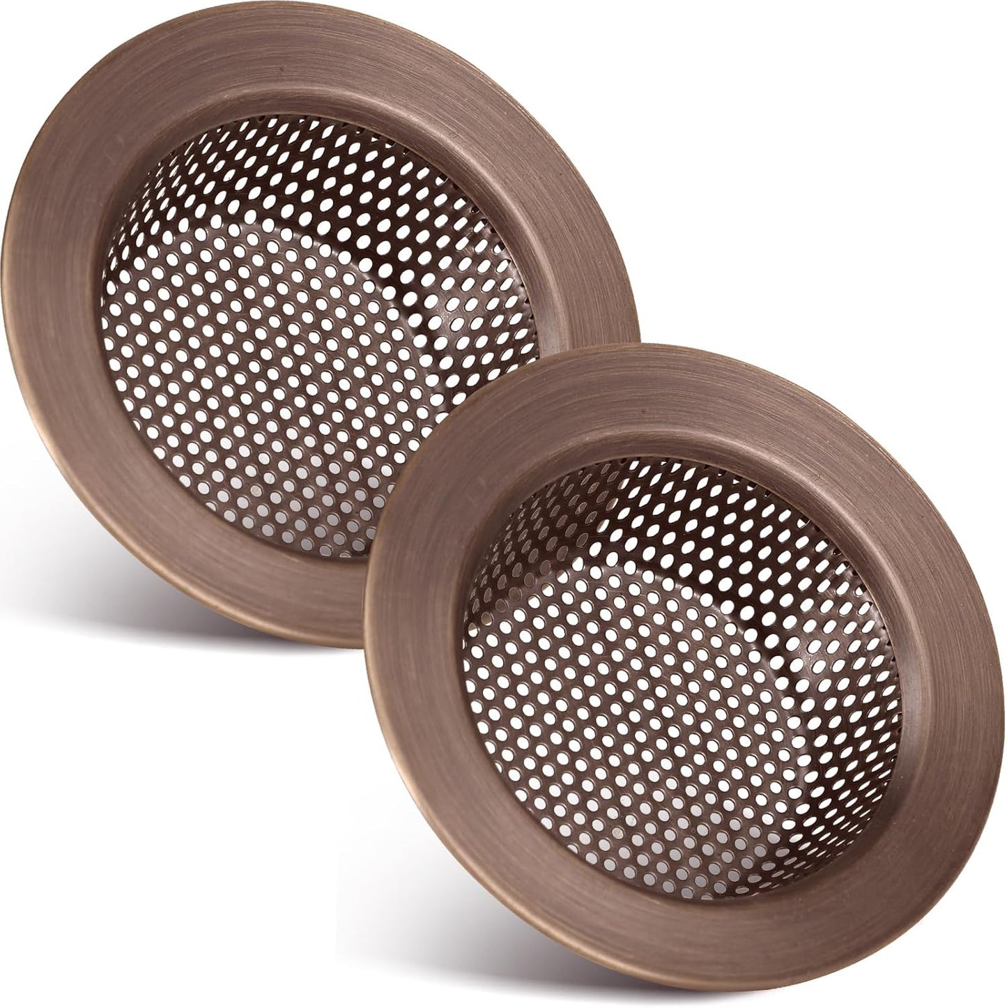 Retisee 2 Pcs Sink Strainer Stainless Steel Kitchen Sink Drain Strainer Basket Cover Mesh Hair Food Catcher, Large Wide Rim of 4.4 Diameter(Brushed Silver)