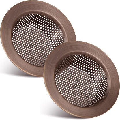Retisee 2 Pcs Sink Strainer Stainless Steel Kitchen Sink Drain Strainer Basket Cover Mesh Hair Food Catcher, Large Wide Rim of 4.4 Diameter(Brushed Silver)