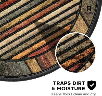 Extra Durable, Superior Absorption, Front Door Mat for Outdoor & Indoor - Welcome Mat for Entryway, Entrance, Patio, Porch - Waterproof, Non-Slip Backing, Coarse Fibers (Scales,17x29)