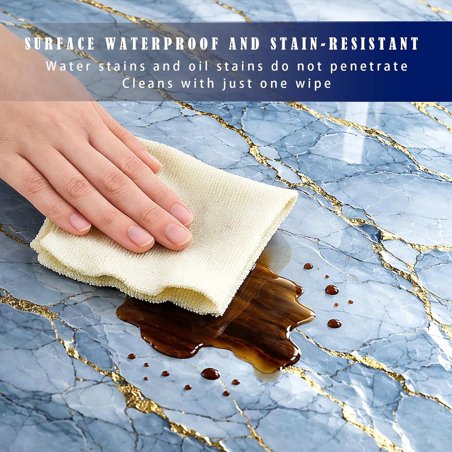 Peel and Stick Kitchen Backsplash Tiles 16PCS – Waterproof Self Adhesive Wall Stickers for Kitchen, Easy DIY Stick On Tile Backsplash, Heat Resistant Decorative Wall Covering (Ice Blue)